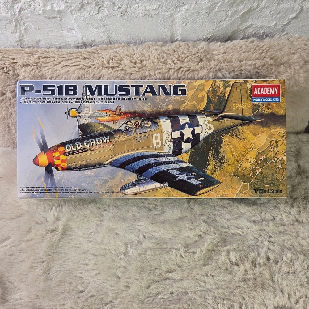 Academy P-51B Mustang 1/72 Scale Model Kit 1667‎ FA168 WWII Fighter Aircraft